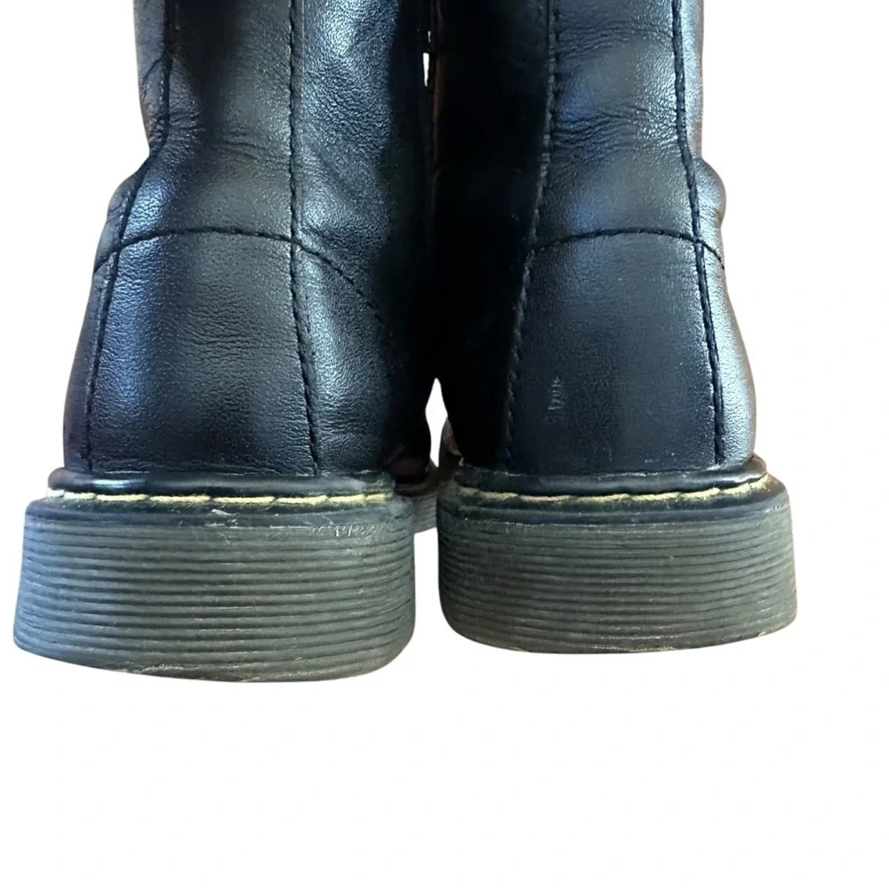 DR. MARTEN’S DELANEY BLACK LEATHER LACE UP AND ZIPPER BOOTS SIZE 3